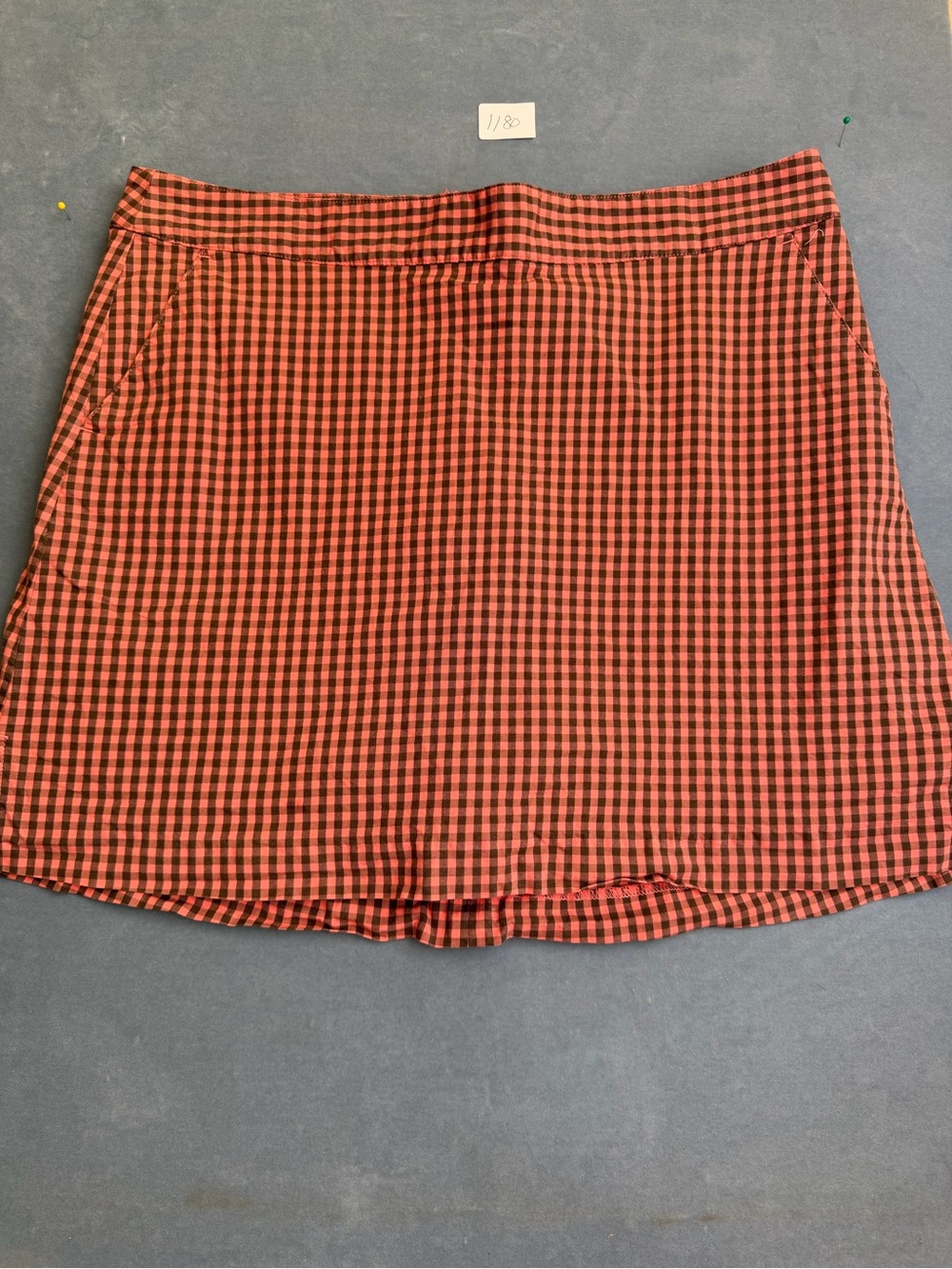 Lady Hagen Rust chocolate Gingham Mini Skirt